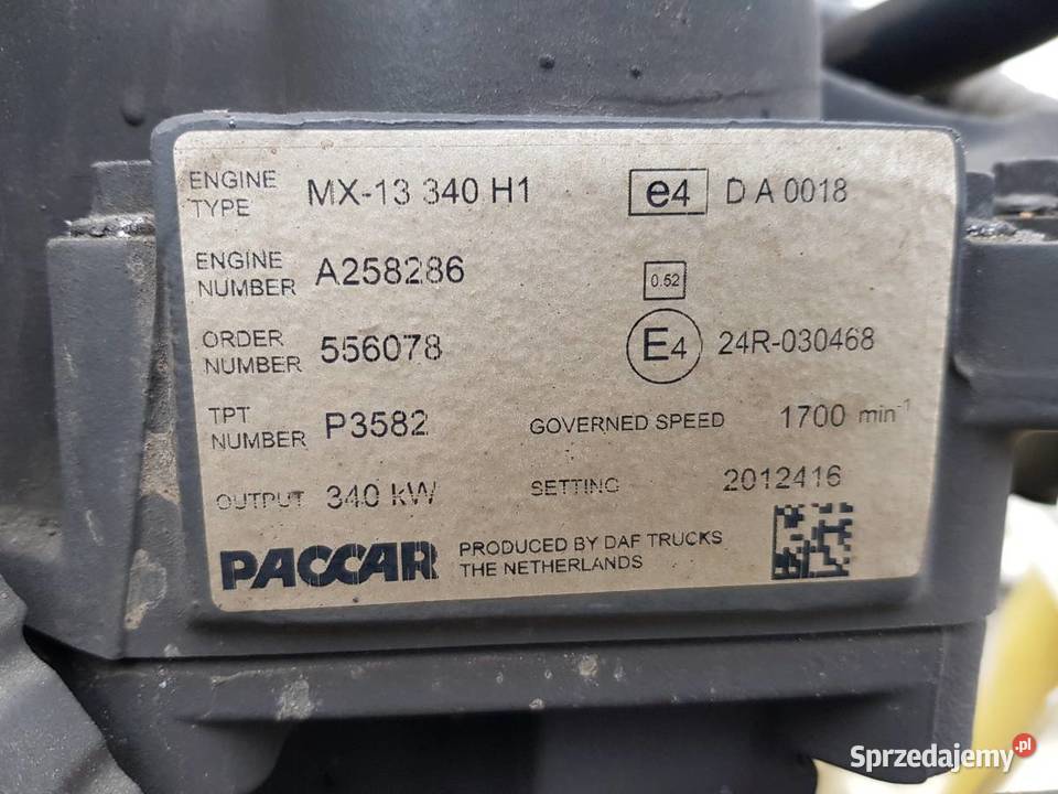 SILNIK DAF 129 462 MX13340H1 XF