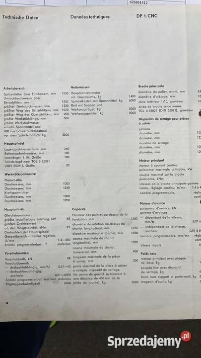 Tokarka tarczowa WMW CNC NILES DP1 Produkcja Tarnowskie Góry