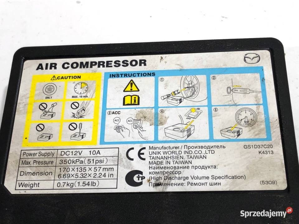 KOMPRESOR DO KÓŁ OPEL ZAFIRA C GS1D37C20 POMPKA podkarpackie