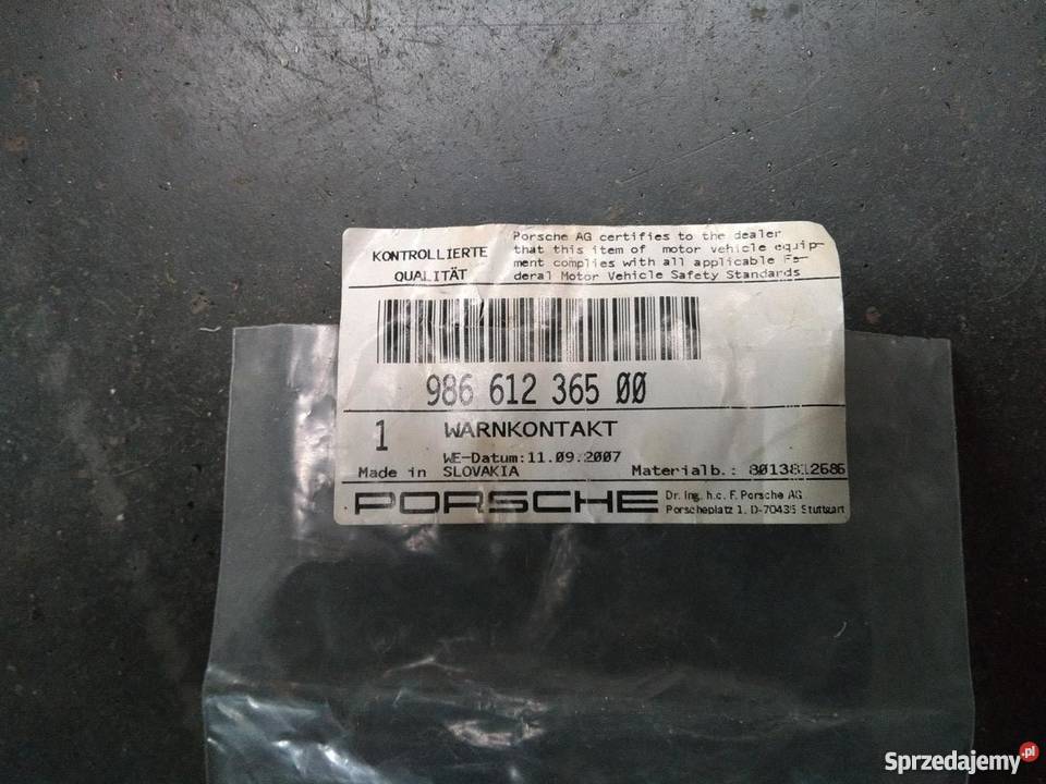 PORSCHE 986 Boxster czujnik zużycia klocków podkarpackie