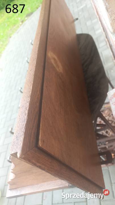 Wieszak dębowy z półką bciężki wiszący ścienny Gawroniec