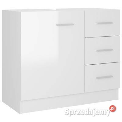 Szafka pod umywalkę biała wysoki połysk 63x30x54 Warszawa