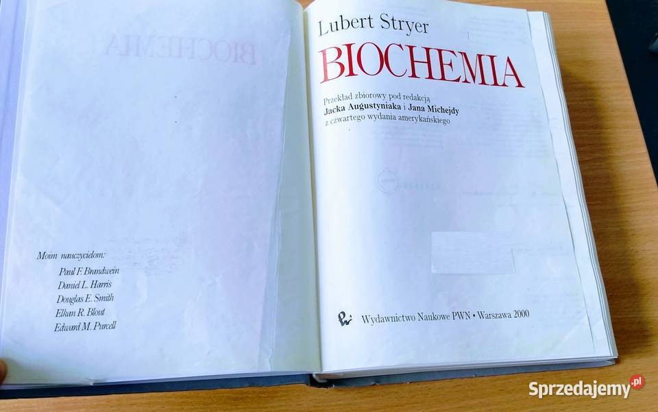 Biochemia Lubert Stryer WYDANIE NOWE 2000 Rok wydania 2000 Gdańsk