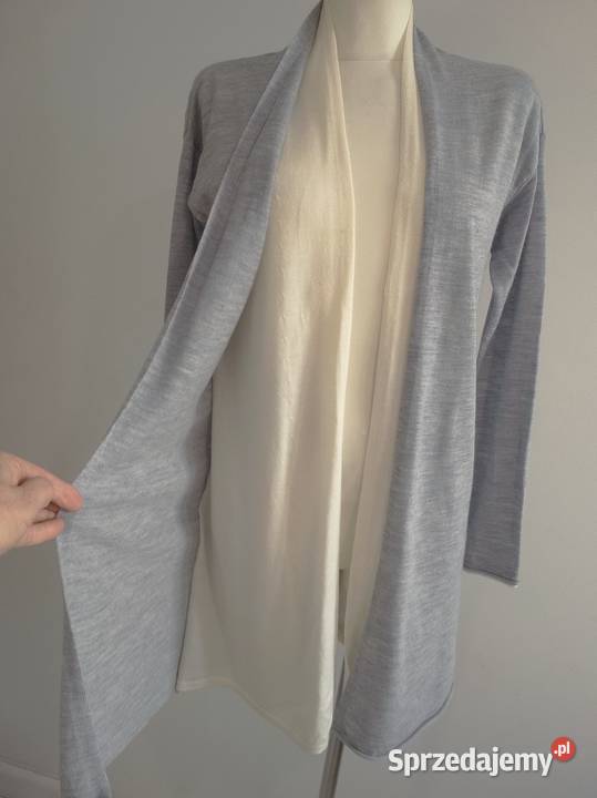 Sweter Blezer Wełniany 100 Wełna Merino Długi Rozpinane  sprzedam