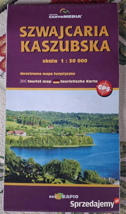 Szwajcaria Kaszubska 130 000 dwustronna mapa Kraków sprzedam