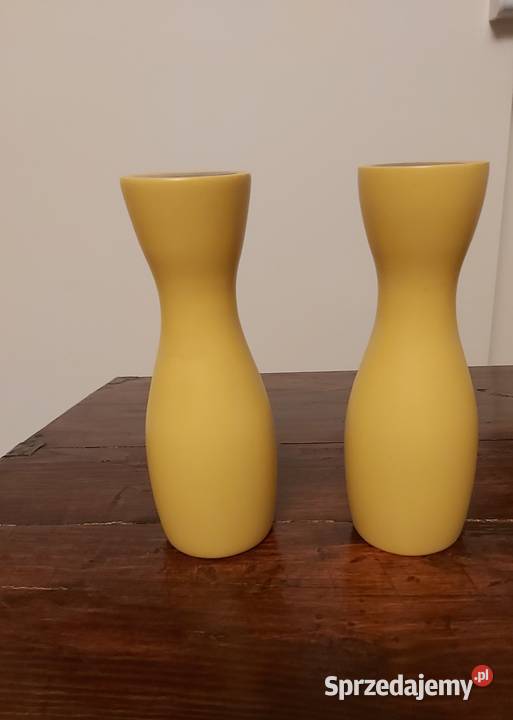 Świeczniki żółte komplet 2 sztuki