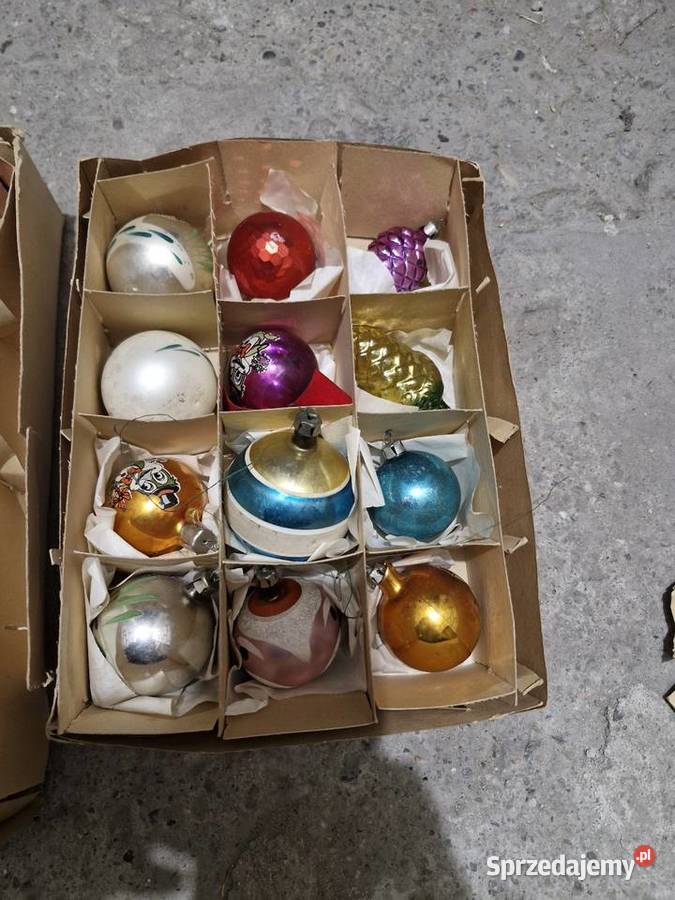 Bombki vintage z okresu prl recznie malowane Porcelana i szkło Ruda Śląska