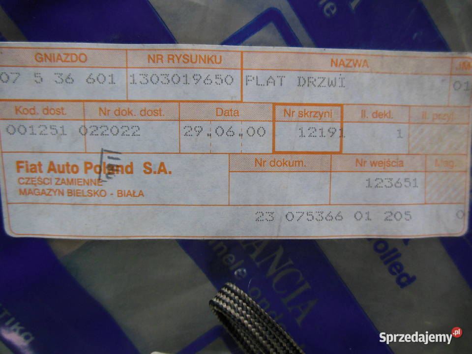 Panel Drzwi Przednich Fiat Ducato 1303019650 Kozy