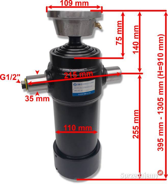 Siłownik Cylinder TELESKOP 910mm 7T 3 STR Solec Kujawski