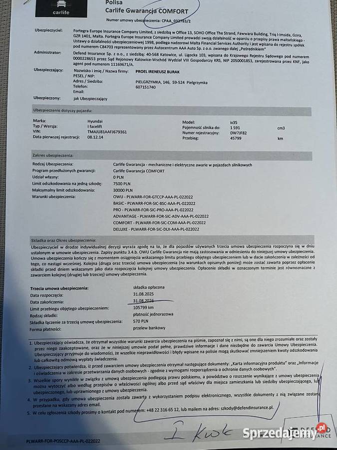 Niski przebieg gwarancja do 082026r lakier metallic Złotoryja
