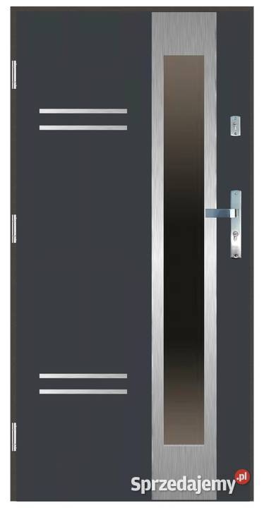Drzwi wejściowe do domu GI40 INOX Antracyt 90 Ciemniewo