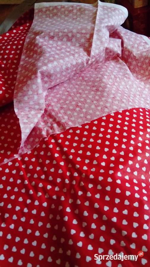 tkanina bawełniana w serduszka na obrusy odcienie czerwieni Warszawa