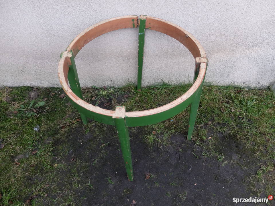 Drewniana podstawa okrągłego stołu konsolka 374 67cm Kościan