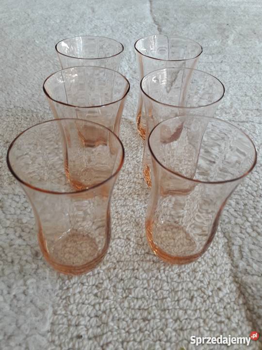 Różowe szkło kuchenne lata 60te Warszawa