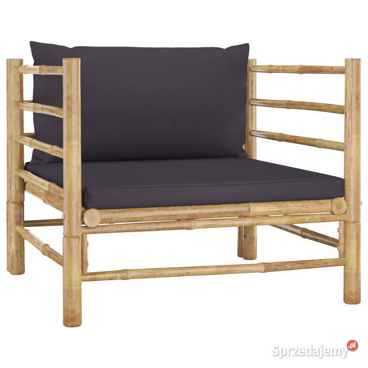 Sofa ogrodowa z ciemnoszarymi poduszkami Warszawa sprzedam