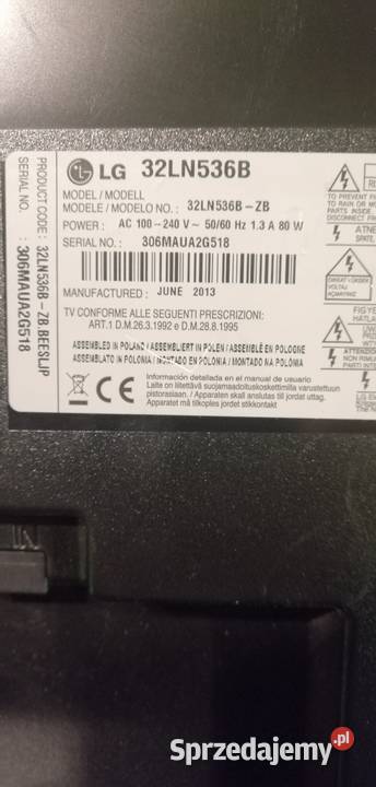 Telewizor LED 32 cale LG z dekoderem dvbt2