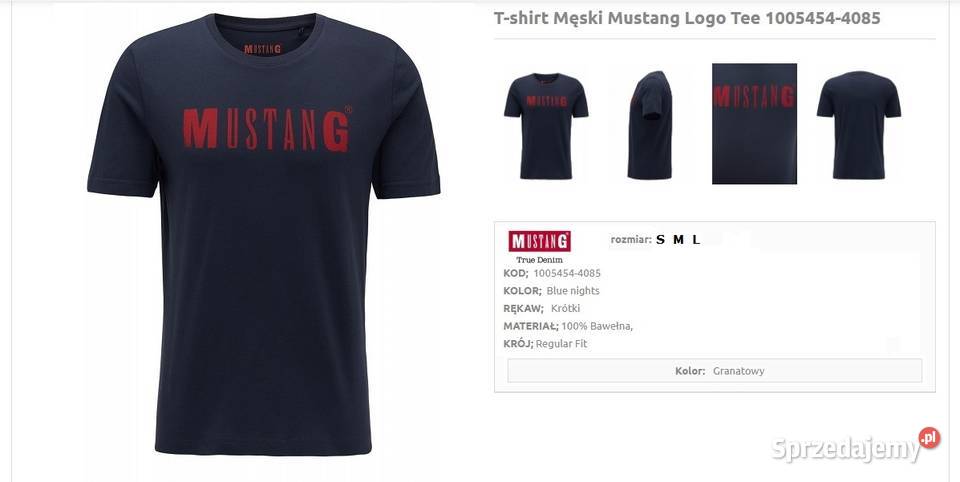Tshirt męski Mustang Logo Tee trzy rozmiary S M