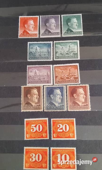 Trzy zestawy znaczków GG generalna gubernia Katowice sprzedam