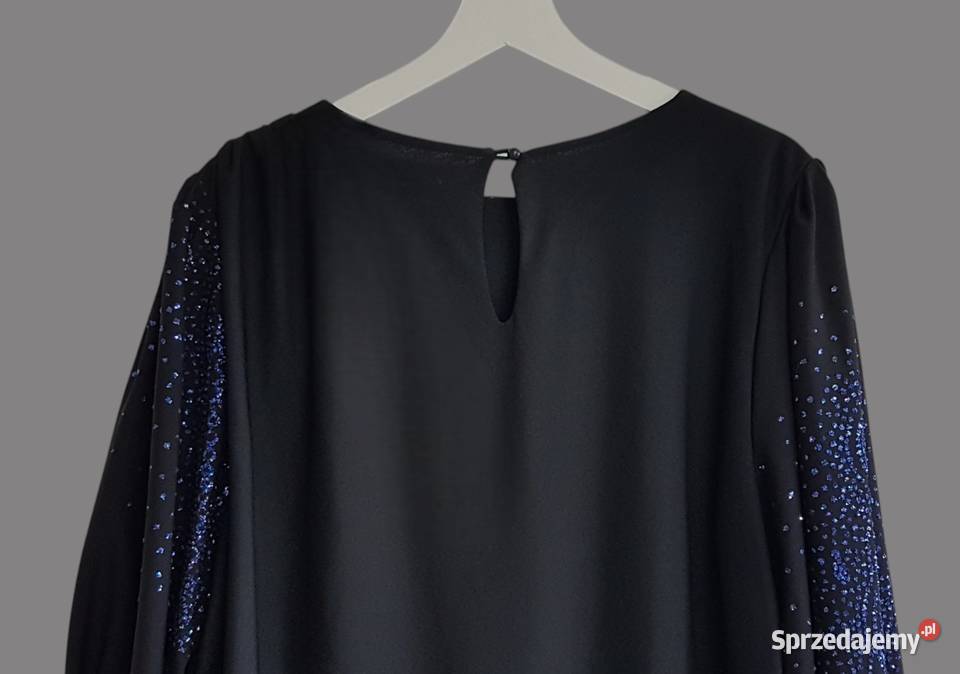 Damska długa elegancka sukienka plisowana czarna małopolskie