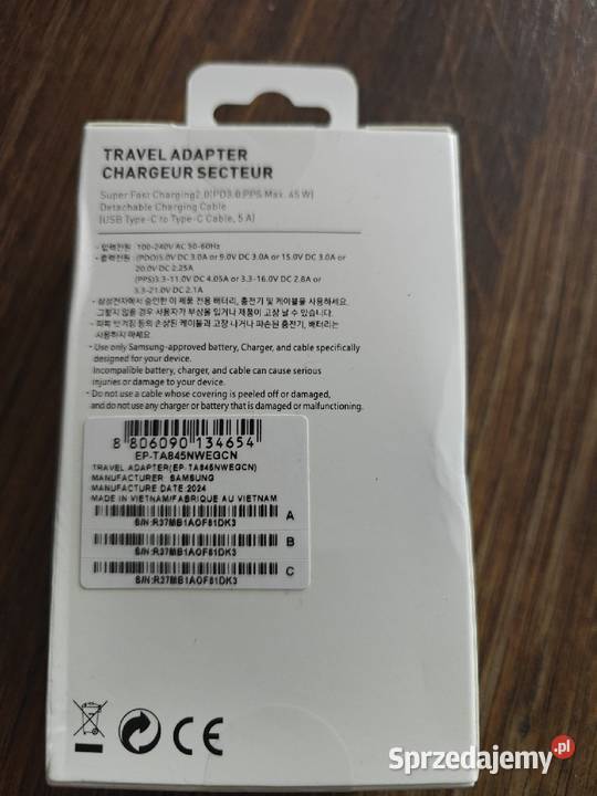 Ładowarka Samsung 45W orginał nowa podkarpackie Ropczyce