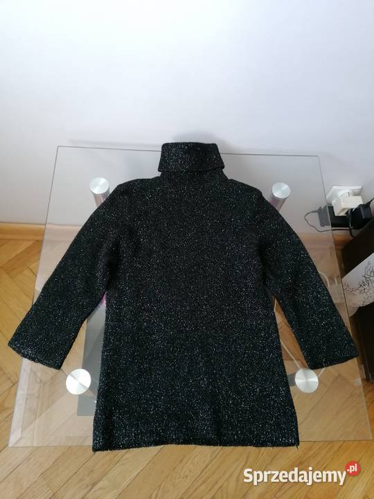 DAMSKI BŁYSZCZĄCY CZARNY GOLF R UNIWERSALNY Odzież damska