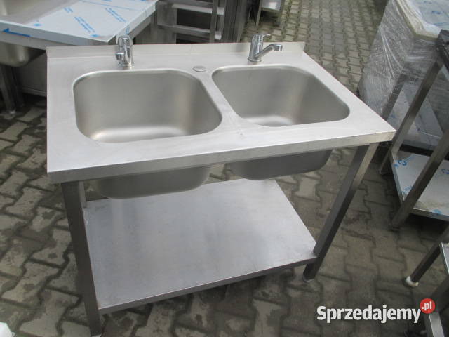 Zlew 2 Komory Dwukomorowy Z Półką Stal Ostrów Wielkopolski sprzedam