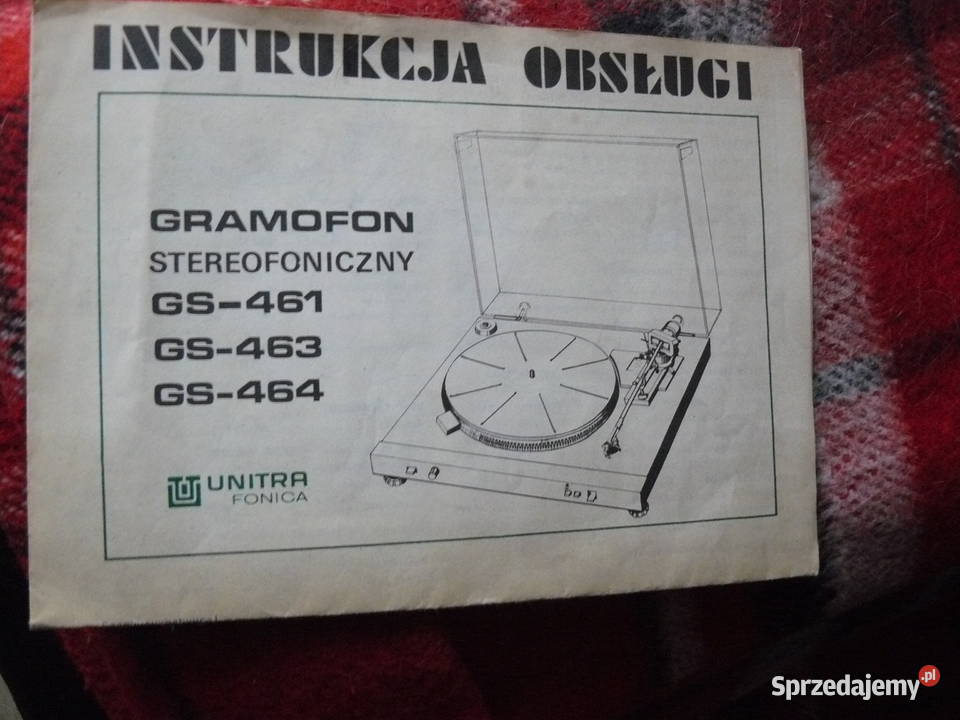 Instrukcja i schemat gramofonu Unitra Fonica