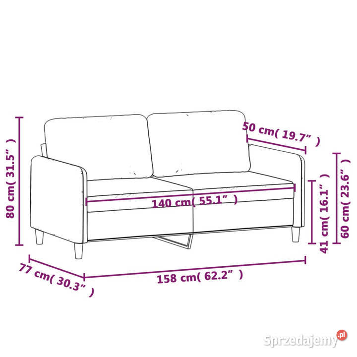 Sofa 2osobowa jasnoszara 140 tapicerowana Warszawa sprzedam