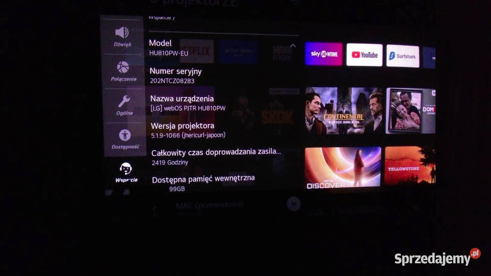 LG HU810PW 4K Laser Idealny stan Niski przebieg Gliwice