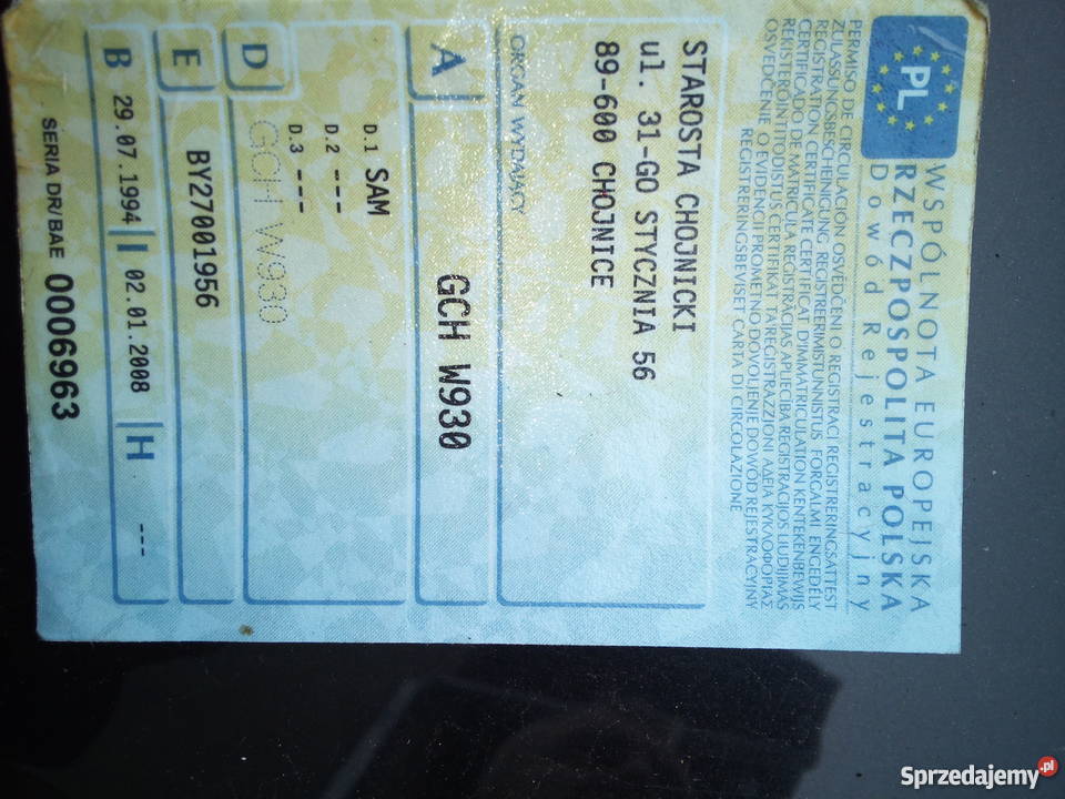 Przyczepka lekka zajerestrowana uszkodzona Chojnice