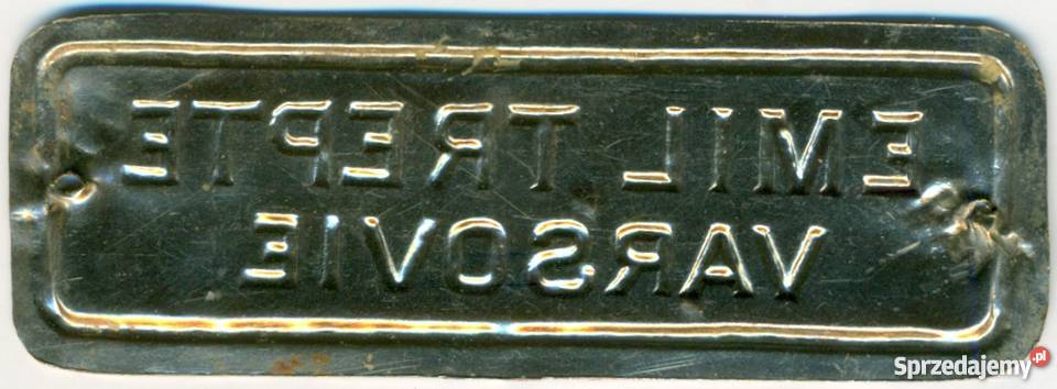 Emil Trepte Varsovie tabliczka znamionowa sprzedam