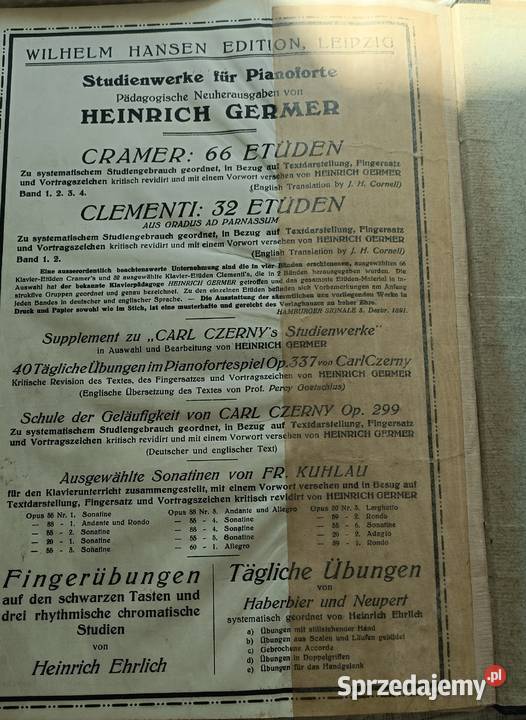 Carl czernys śpiewnik nuty 1916 antyk Gdańsk