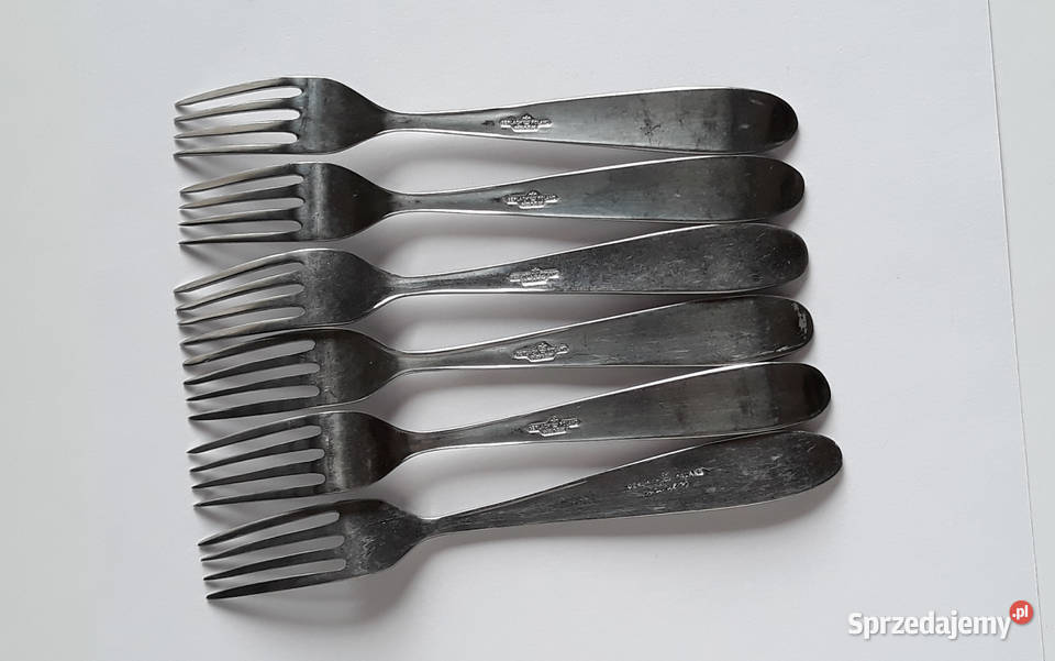 Czterozębne widelczyki KŁOS Gerlach sztućce PRL śląskie Dąbrowa Górnicza