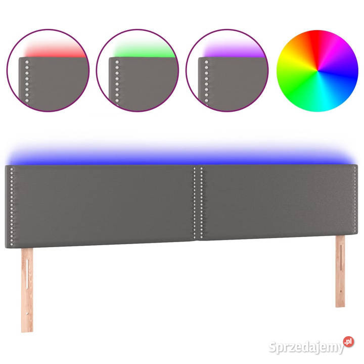 Zagłówek do łóżka z LED szary 180x5x7888 Warszawa