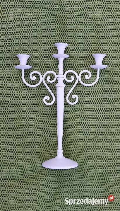 Świecznik 3 ramienny biały 45 Małkinia Górna sprzedam