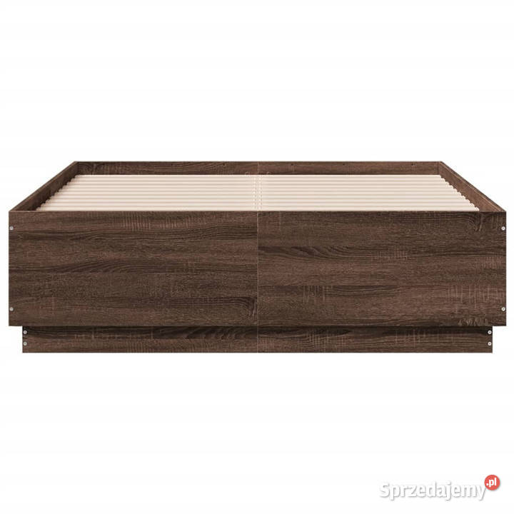 Rama łóżka brązowy dąb materiał drewnopochodny 40cm