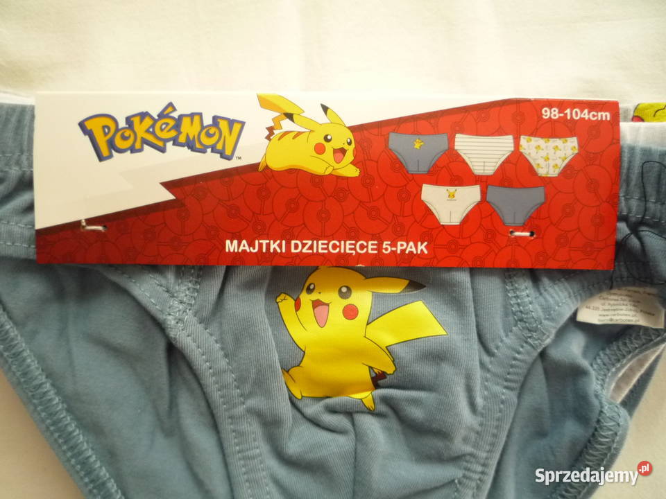 Nowe 5 sztuk Pokemon 981104 Majtki chłopięce Szczecin sprzedam