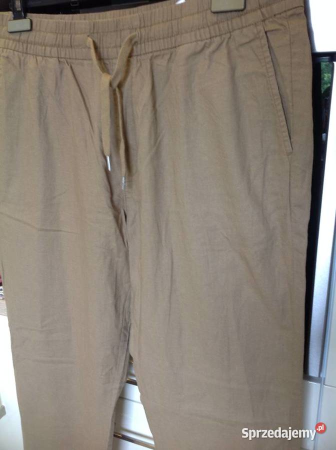 Spodnie Lniane Letnie Męskie XL NOWE Nowa Sól sprzedam