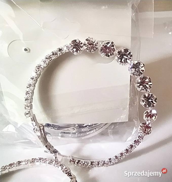 Kolczyki koła z cyrkoniami łódzkie sprzedam