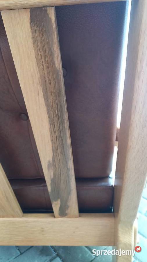 Fotel wypoczynkowy Dębowy skórzany brązowy zachodniopomorskie Gawroniec sprzedam
