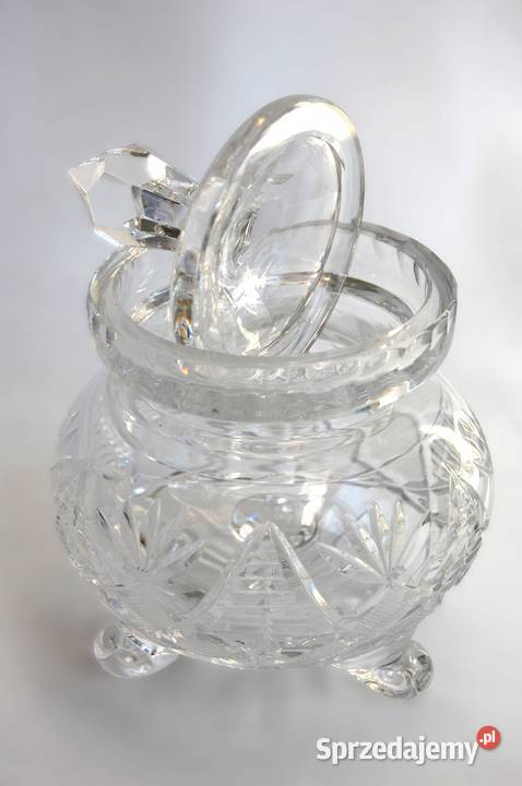 Kryształowa szlifowana cukiernica bombonierka Lublin