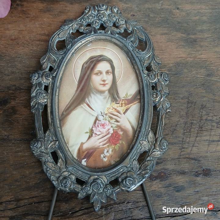 Stara mosiężna ramka na zdjęcie Św Teresa Warszawa sprzedam