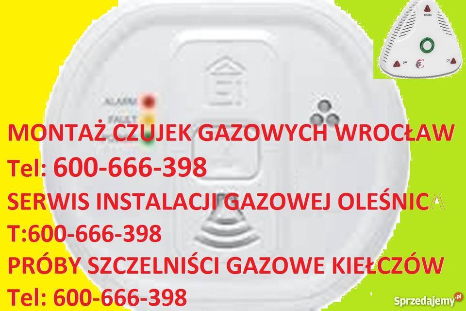 Czujnik czadu gazu dymu sprzedaż montaż próba RTV i AGD dolnośląskie Wrocław