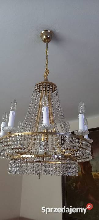 Salonowy żyrandol z kryształami w stylu glamour łódzkie Skierniewice