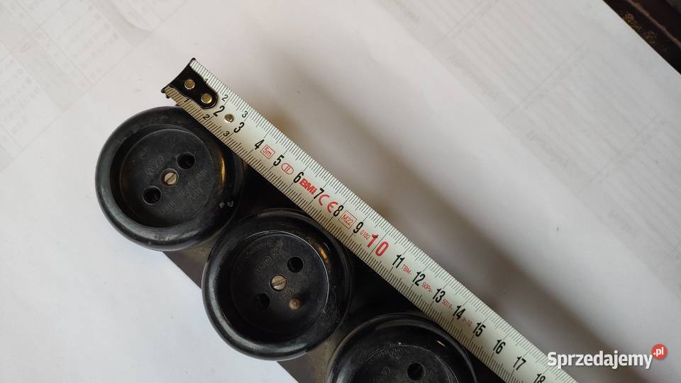 Gniazdko elektryczne bakelit loft czarne PRL zachodniopomorskie Szczecin