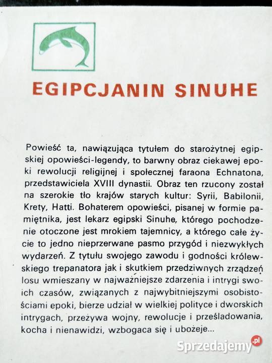 Egipcjanin Sinuhe książki księgarnie szkolne Warszawa
