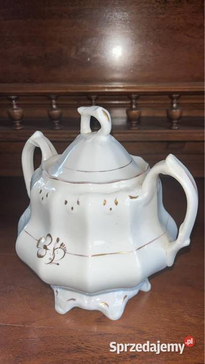 Wielka Cukiernica biała ze złotem Bez sygnatury Gdańsk sprzedam