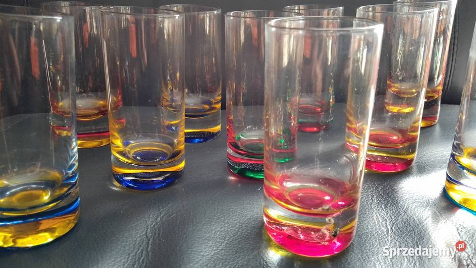 Szklaneczki literatki kolorowe dno Nakło nad Notecią