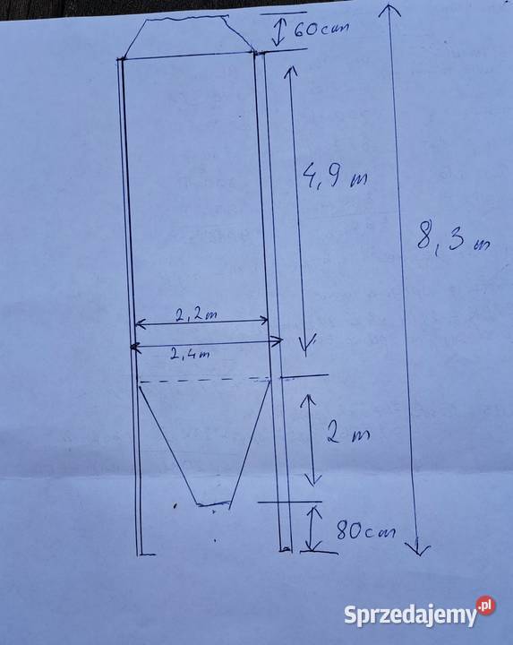Silos zbożowy paszowy 31m3 20t dolnośląskie Brzeźnik