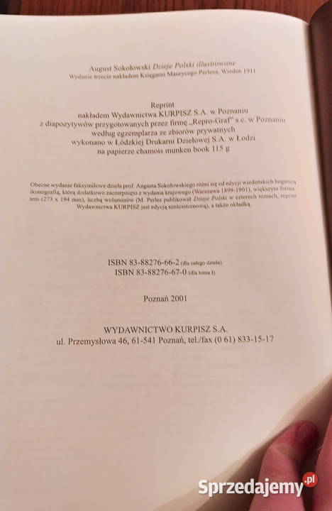 Kolekcja Dzieje Polski August Sokołowski 6 tomów Kraków